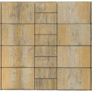 Тротуарная плитка вибропрессованная МОЗАИКА Color Mix Песчаник | 200х100 | BRAER
